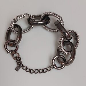 JLO Jennifer Lopez Chunky Rhinestone Links Bracelet